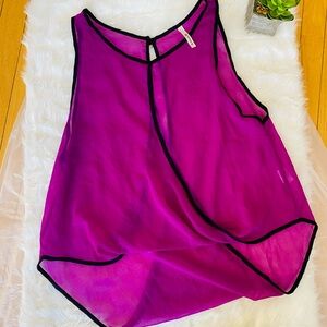 Pink Asymmetrical Wrap Tank Top